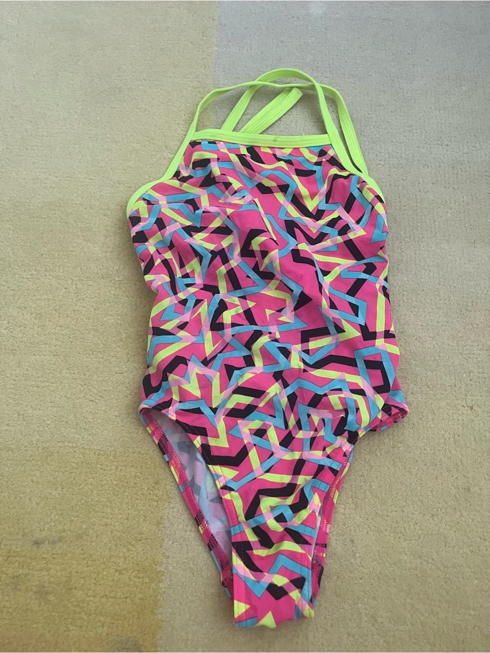 Funkita One-Piece Swimsuit - Pink/Yellow/Blue tie back